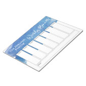 Blue Watercolor Pinselstrich Wochenplaner Notizblock (angewinkelt)
