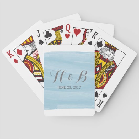 Blue Watercolor Playing Cards Spielkarten (Rückseite)