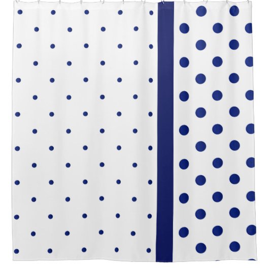 Blue Watercolor Polka Dot Modern Duschvorhang (Vorderseite)
