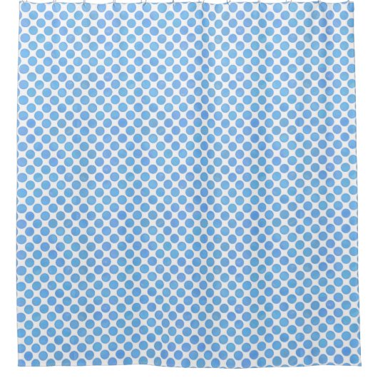 Blue Watercolor Polka Dots Duschvorhang (Vorderseite)