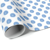 Blue Watercolor Polka Dots Wrapping Paper Geschenkpapier (Rolleneckpunkt)