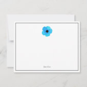 Blue Watercolor Poppe Note Card Mitteilungskarte (Vorderseite)