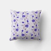 Blue Watercolor Poppies Kissen (Rückseite)