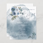 Blue Watercolor-Rose (Vorne/Hinten)