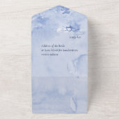 Blue Watercolor-Rose All In One Einladung (Außenbereich)