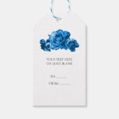 Blue Watercolor Rose Elegante Hochzeit Geschenkanhänger (Vorderseite)