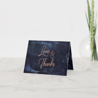 Blue Watercolor & Rose Gold Wedding Vielen Dank
