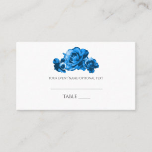 Blue Watercolor Rose Hochzeitssaal Platzkarte