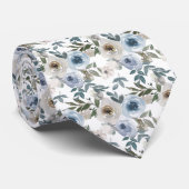 Blue Watercolor-Rose Krawatte (Gerollt)