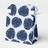 Blue Watercolor Rose Reben Hütte Hochzeit Geschenkschachtel (Rückseite)
