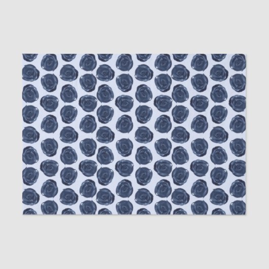 Blue Watercolor Rose Reben Hütte Hochzeit Seidenpapier (Vorderseite)