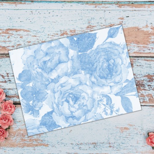 Blue Watercolor-Rose Seidenpapier