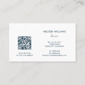 Blue Watercolor Roses Visitenkarte (Rückseite)