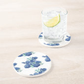 Blue Watercolor Round Coaster Getränkeuntersetzer (Seite)