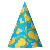 Blue Watercolor Rubber Ducky Du bist der Eine Partyhütchen (Rückseite)
