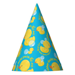 Blue Watercolor Rubber Ducky Du bist der Eine Partyhütchen