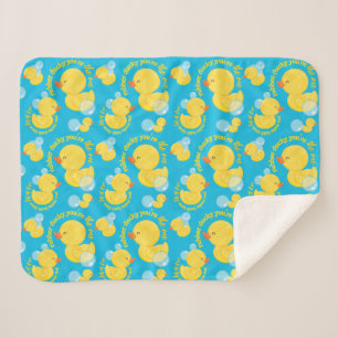 Blue Watercolor Rubber Ducky Du bist der Eine Sherpadecke
