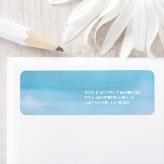 Blue Watercolor-Rücksendeadresse (Insitu)