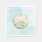 Blue Watercolor Sand Dollar Serviette (Vorderseite)