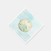 Blue Watercolor Sand Dollar Serviette (Ecke)