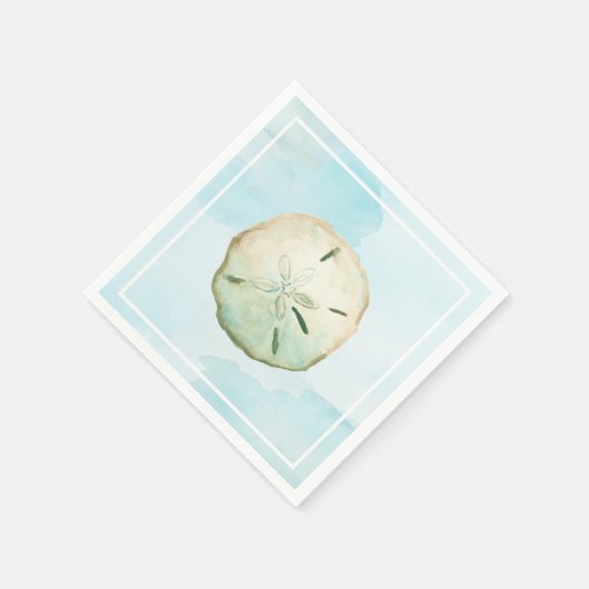 Blue Watercolor Sand Dollar Serviette (Ecke)