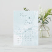 Blue Watercolor Save The Date (Stehend Vorderseite)