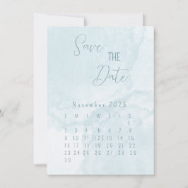 Blue Watercolor Save The Date