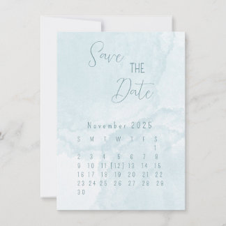 Blue Watercolor Save The Date