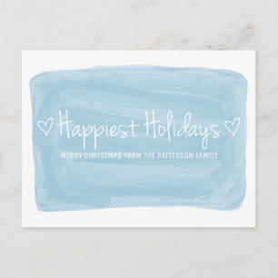 Blue Watercolor - schönster Urlaub Feiertagspostkarte