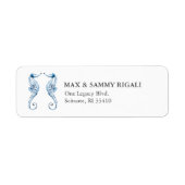 Blue Watercolor-Seepferd-Adresse (Vorne)