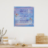 Blue Watercolor Serenity Prayer Poster (Küche)