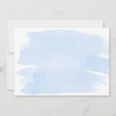 Blue Watercolor Silver Baby Dusche Einladung (Rückseite)