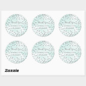 Blue Watercolor Silver Confetti Wedding Label Runder Aufkleber (Blatt)