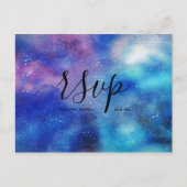 Blue Watercolor Sky Wedding Rsvp Einladungspostkarte (Vorderseite)