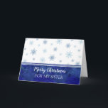 Blue Watercolor Snow Sister Frohe Weihnachtskarte Karte<br><div class="desc">Frohe Weihnachten für Schwesterkarte mit blauen Aquarellschneeflocken und nachdenklichem Vers.</div>