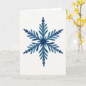 Blue Watercolor Snowflake Card Karte (Gelbe Blume)