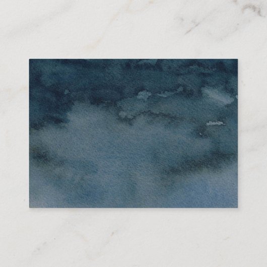 Blue Watercolor Snowflake Hochzeitskarten Begleitkarte (Rückseite)