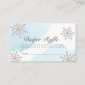 Blue Watercolor Snowflakes Diaper Raffles Ticket Begleitkarte (Vorderseite)