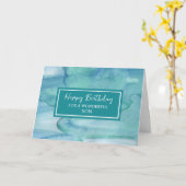 Blue Watercolor Son Birthday Karte (Gelbe Blume)