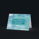 Blue Watercolor Son Law Birthday Karte<br><div class="desc">Geburtstagskarte für Sohn im Gesetz mit beruhigendem blauem Aquarellmuster und nachdenklichem Vers.</div>