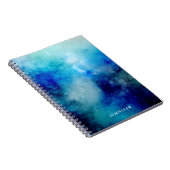 Blue Watercolor Space Galaxy Notizblock (Rechte Seite)