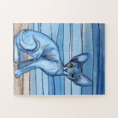 Blue Watercolor Sphynx Cat Puzzle (Horizontal)