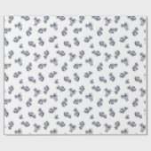 Blue Watercolor Sprig Geschenkpapier (Flach)