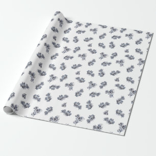 Blue Watercolor Sprig Geschenkpapier