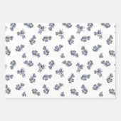 Blue Watercolor Sprig Geschenkpapier Set (Vorderseite 3)