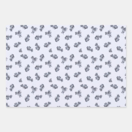 Blue Watercolor Sprig Geschenkpapier Set (Vorderseite 2)