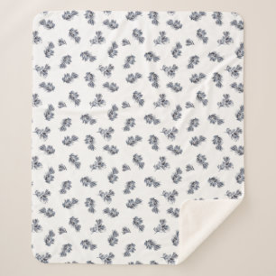 Blue Watercolor Sprig Sherpadecke