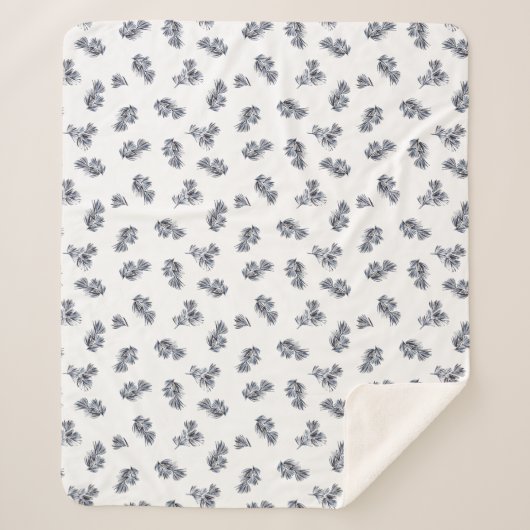 Blue Watercolor Sprig Sherpadecke (Vorderseite)