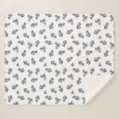 Blue Watercolor Sprig Sherpadecke (Vorderseite (Horizontal))