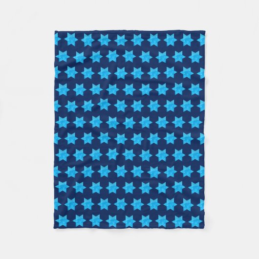 Blue Watercolor Star von David Jewish Holiday Fleecedecke (Vorderseite)